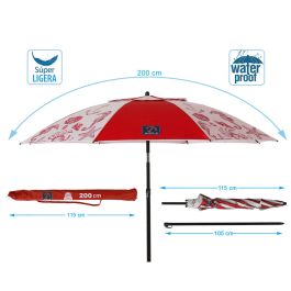 Parasol de plage Rouge Ø 200 cm SPF50+ Marin