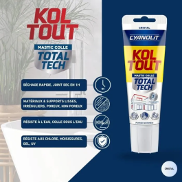 Cyanolit Col de montage et joint Total Tech Crystal 125 ml Transparent - Polyvalent et flexible