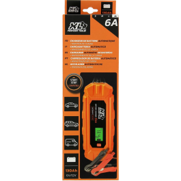 Xl Perform Tools Chargeur de batterie XLPT 6A 100W 12V pour voiture avec câble 3 m IP65, écran digital et mode Supply pour 6V/12V AGM, GEL, Lithium, Plomb