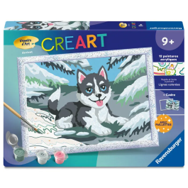 Ravensburger CreArt Kids 12023226 - Kit de peinture par numéros Huski dans la neige avec cadre - Tableau 18x24 cm pré-peint - À partir de 7 ans Precio: 36.816. SKU: B197W8SV8A