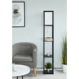 BEGO Lampadaire étagère design, 3 plateaux, 160 cm, noir