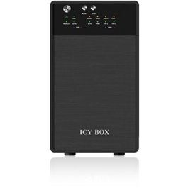 ICY BOX IB-RD3620SU3 Station RAID USB 3.0 et eSATA pour 2 disques durs 3.5" SATA II/III, RAID 0/1/JBOD, boîtier bureau en aluminium noir