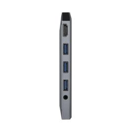 Hub USB Aisens ASUC-9P001-GR Gris 100 W (1 Unité)