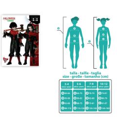 Déguisement de clown noir avec pois pour enfant 5-6 ans, style Halloween et cirque, unisexe, en polyester