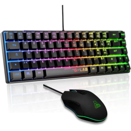 The G-Lab Combo Hydrogen BKG - Pack gamer clavier et souris filaires - Clavier 60% Azerty noir avec switches précis et souris 6400 DPI - pour gaming et bureau Precio: 57.708. SKU: B132LGVNZC