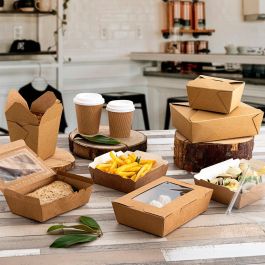 Blister 500 Recipientes Cartón Nat Bio Paperlynen 1,053 L - 19x14x4,5 cm