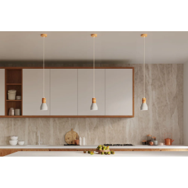 SOL Lampe Suspendue QUBIC SOL-SL.0963 Bois et Béton Noir/Gris Industriel Moderne