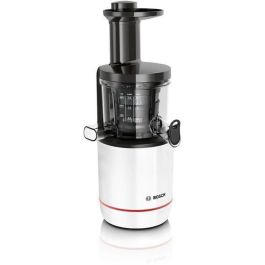 Bosch MESM500W Extracteur de jus VitaExtract Blanc/Chrome, 150 W, 1 vitesse + reverse, sécurité couvercle, 2 filtres, carafe et accessoires