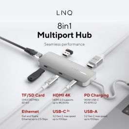 Hub USB Linq Byelements LQ49081 Blanc Gris