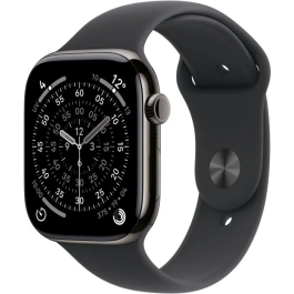 Apple Watch Series 11 GPS + Cellular 42 mm Caja Titanio Color Pizarra Correa Deportiva Negra Talla S/M MF84ZRA Precio: 990.5000004. SKU: B1GRBT4MBJ
