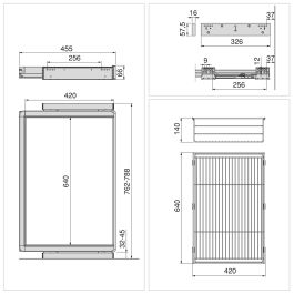 Emuca Kit tiroir en fil métallique et rack ajustable Quartz pour armoires, glissières extension totale et à fermeture douce, Module 80cm, Finition Titane