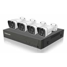 Foscam FN9108E-B4-2T Kit de vidéosurveillance avec enregistreur - 4 caméras dômes extérieures 5MP, filaire, résolution 5MP, vision nocturne 20m, IP66, 2 To de stockage