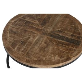 Jeu de 2 tables Home ESPRIT Marron Noir Naturel Métal Bois de manguier 90 x 90 x 40 cm