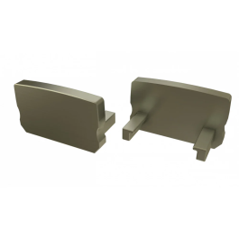 Bouchon de finition pour profil type D haut - Plastique gris