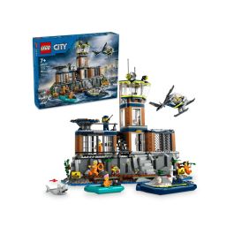 LEGO 60419 City La Prison de la Police en Haute Mer, Jouet avec Hélicoptère et Bateau, 7 Minifigurines et Figurine de Chien