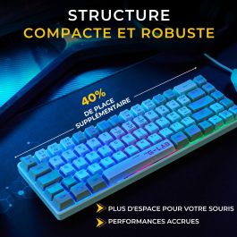 The G-Lab Combo Hydrogen TGL3760162053555 Pack 2 en 1 Clavier AZERTY Souris avec fil Blanc/Gris