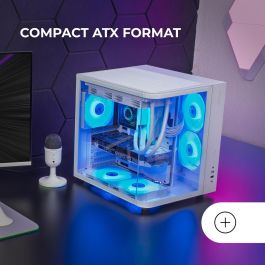 Boîtier ATX semi-tour Mars Gaming MCCURVW Blanc