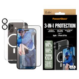 PanzerGlass Protection 3-en-1 pour iPhone 16 Plus, Résistant aux rayures et aux chocs, Transparent