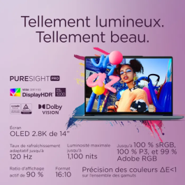 PC Portable Lenovo Yoga Slim 7 14AKP10 - Windows 11 - Écran 14'' OLED - Processeur AMD Ryzen 7 AI 350 - Copilot+ - 32 Go RAM - 1 To SSD - Clavier AZERTY