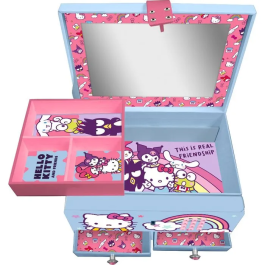 Kids Licensing Boîte à bijoux Hello Kitty avec code secret et compartiments - Effet sonore - Fonctionne avec piles LR44 incluses - Dès 5 ans