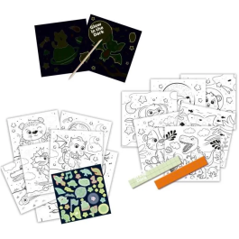 Ses Creative SES8710341001186 Boîte de coloriage phosphorescente 3 en 1