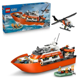 Lego 60504 - LEGO City Bateau de Sauvetage et Hélicoptère des Garde-Côtes, Jouet avec 5 Figurines, Chien et Canots, Dès 7 ans Precio: 144.252. SKU: B14SH5Z43N