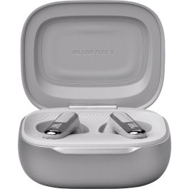 JBL Live Flex 3 - Casque sans fil intra-auriculaire Bluetooth 5.2 avec réduction de bruit, IP54, autonomie 7h (24h avec étui), argent