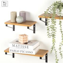 Etagères Max Home Fer Bois MDF 42 X 12 X 16 CM (4 Unités)