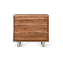 GINER Y COLOMER Commode 3 tiroirs en bois d'acacia massif et métal, couleur naturel, 91x40x81 cm Precio: 707.988. SKU: B14XPQBMA9