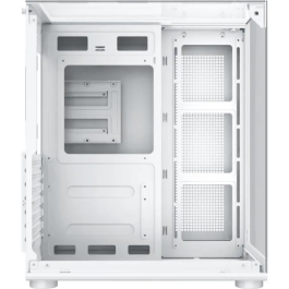 Xigmatek Aqua Compact Arctic Blanc - Boîtier PC Cube avec 4 Ventilateurs A-RGB 120mm, Panneaux en Verre Trempé, Format ATX, Ports USB 3.0 et HD Audio