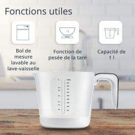 Ade Jarra graduada/balanza FRANCA Verre/Synthétique 20,7 x 14,6 cm Incluant 1 pile Cr2032 ADE4260075854526