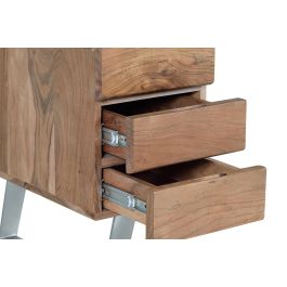 GINER Y COLOMER Bureau avec plateau en bois d'acacia naturel et structure métal - Montage requis