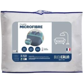 Couette microfibre - 240 x 220 cm - BLEU CALIN - Chaude - 400 g/m² - Bicolore Nuit / Glacier