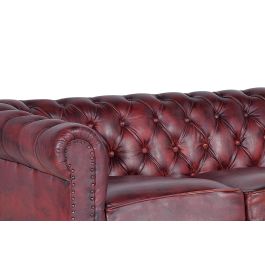 Giner y Colomer - Canapé Chester en cuir naturel marron 3 places - Patte 10 cm - Assise 54x54 cm - Hauteur d'assise 51 cm