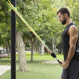 Pack Station de Tractions et Fitness avec Guide D'Exercices et Set de Bandes de Résistance avec Accessoires et Guide d´Entraînem