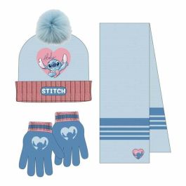Bonnet et gants Stitch Bleu clair