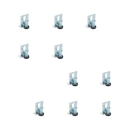 Emuca Lot de 10 niveleurs circulaires M10 avec capuchon et support de meuble, diamètre 23mm, Acier et Plastique, Zingué