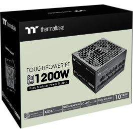 Thermaltake Alimentation PC Toughpower PT Modulaire 1200W 80Plus Platinum ATX 3.1 avec connecteur PCI-E 5.1 12VHPWR 16 pins, ventilateur 120mm, noir