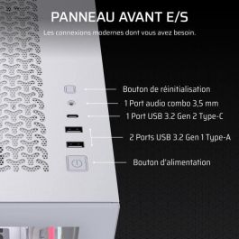 Boitier PC - CORSAIR - 3500X LXR LINK Tempered Glass Mid-Tower - 3 ventilateurs RGB a rotor inversé - Blanc