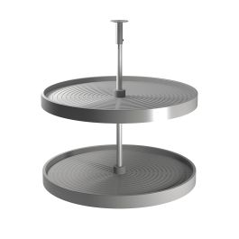 Emuca Jeu de plateaux circulaires Shelvo pour meuble de cuisine, pour module de 800 mm, plastique et aluminium, Gris