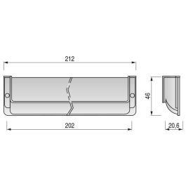 Viefe Poignée encastrée Nest Zamak Profondeur 20.6 mm