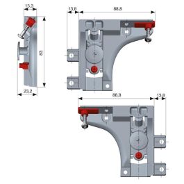 ITALIANA FERRAMENTA Colgador Derecho e Izquierdo Libra H6, 240kg, Antidescolgamiento, para Muebles Pesados Suspendidos