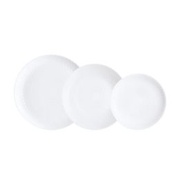 Vajilla Opal Pampille Blanco Luminarc 18 Piezas - 6 Personas