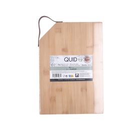 Tabla Bambú y Asa Simil Cuero Ozon Quid 33x23 cm (12 Unidades)