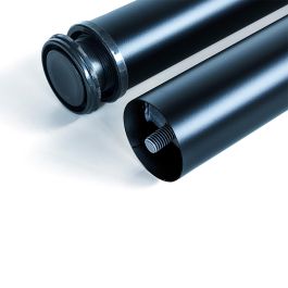 Emuca Lot de 4 pieds de table, diamètre 60mm, H 830mm, Acier, Peint en noir