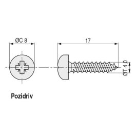 UCAFIX Vis à bois tête ronde Pozidriv 17mm x 4mm (Set de 1000)