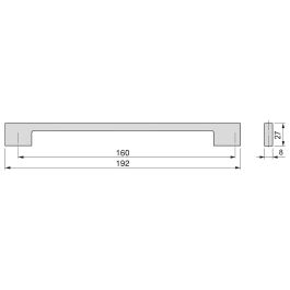 Emuca Lot de 5 poignées pour meubles Montréal, L192mm, entraxe 160mm, Zamak, Peint en noir