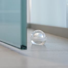 Lot de 6 butées de porte hémisphériques adhésives, fixation au sol, Plastique, Transparent