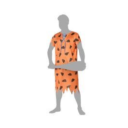 Déguisement homme préhistorique caverne adulte orange taille XL - Costume de carnaval de grande qualité en polyester
