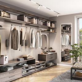 Emuca Penderie rabattable pour armoire Hang mural, 600-830, Chromé, Acier et Plastique